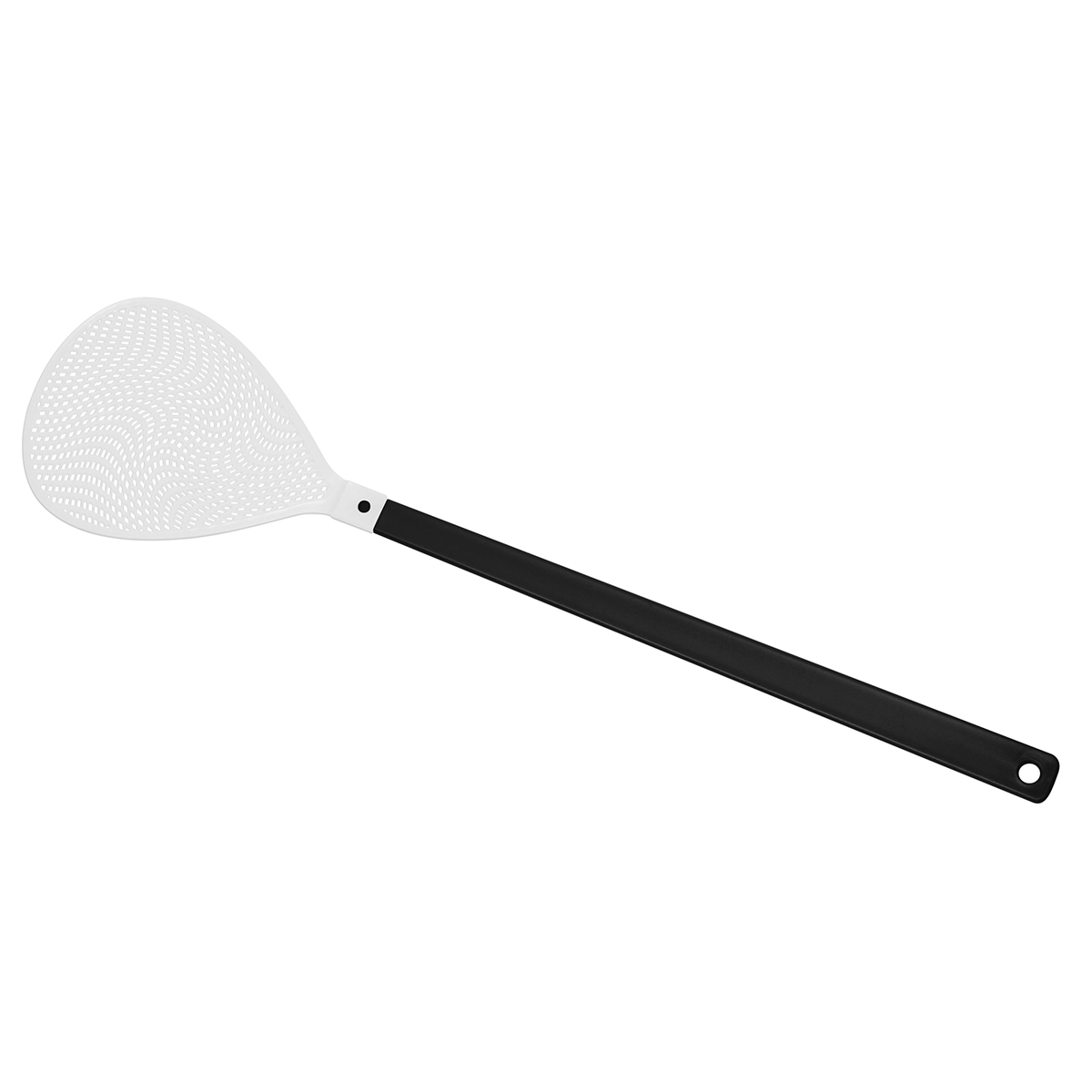 Fliegenklatsche "Oval", Griff schwarz, Klatsche weiß