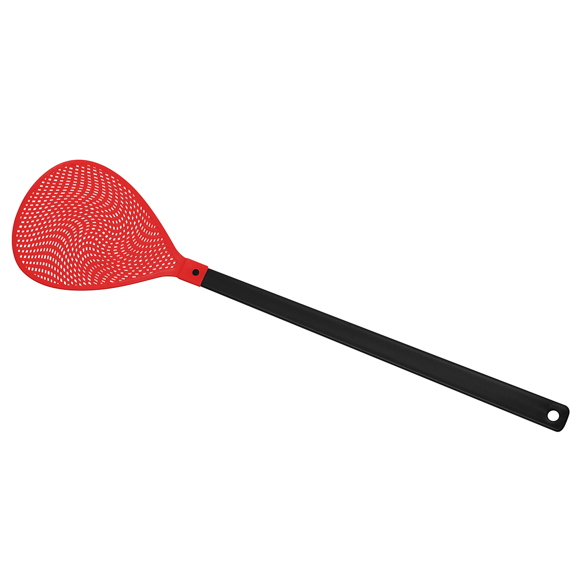 Fliegenklatsche "Oval", Griff schwarz, Klatsche rot