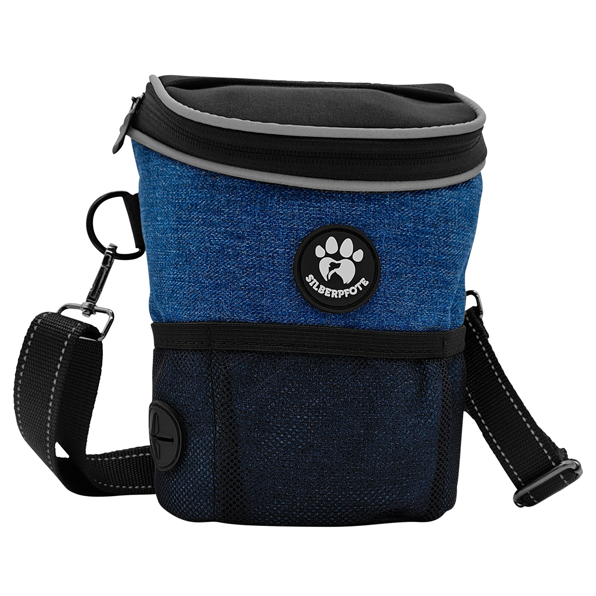 Premium Leckerlibeutel für Hunde, Grundfarbe schwarz, Grundfarbe blau