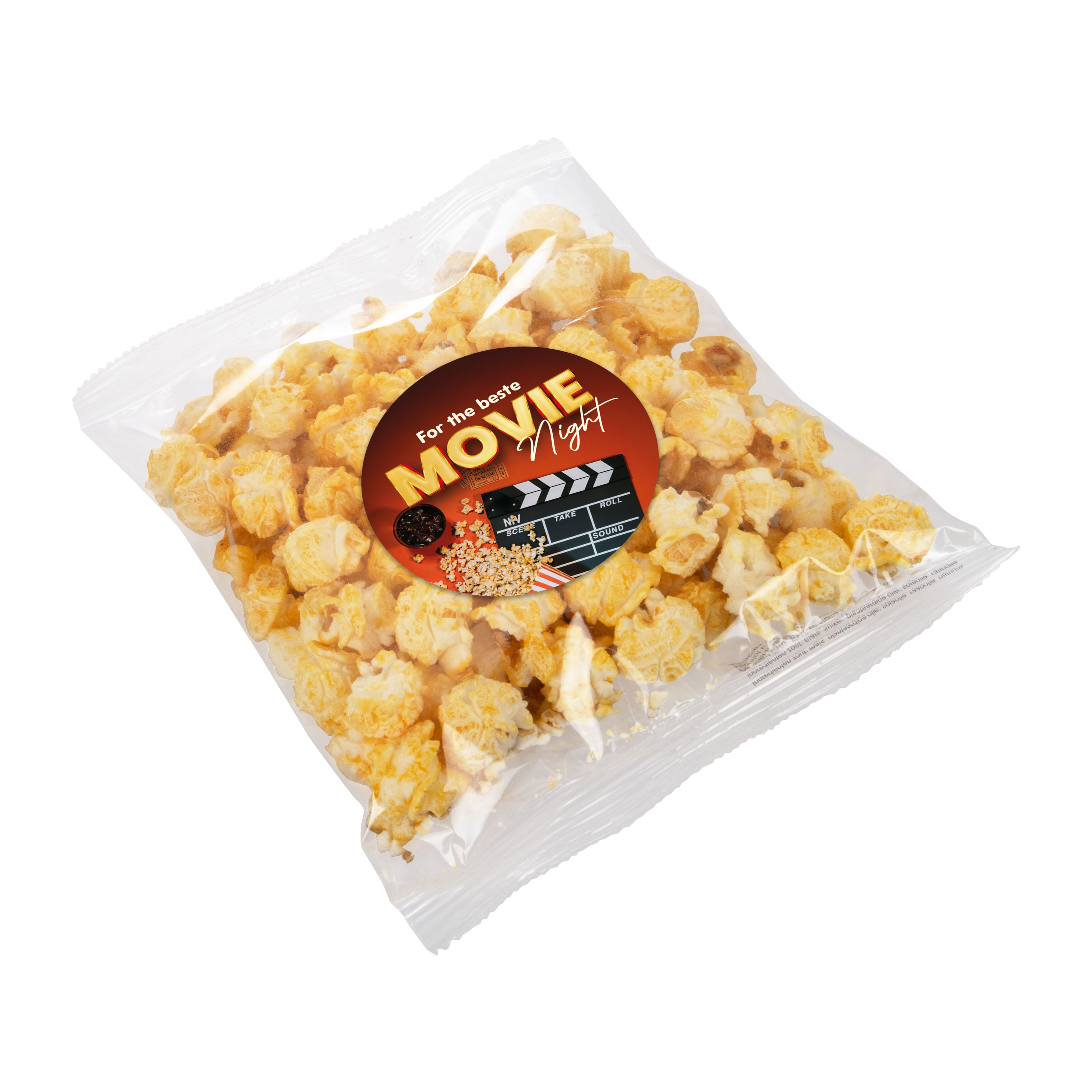 Transparenter Tüte mit süßem Popcorn