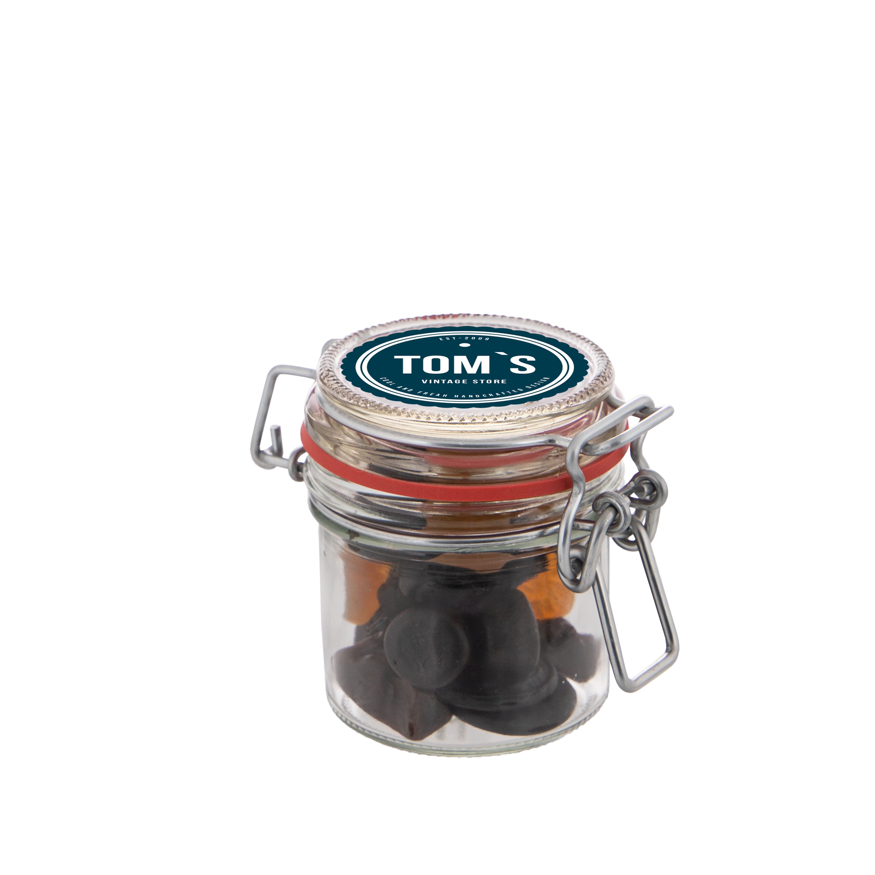 Midi Weckglas 0,25 L gefüllt mit Süßigkeiten (Höhe 7,5 cm)