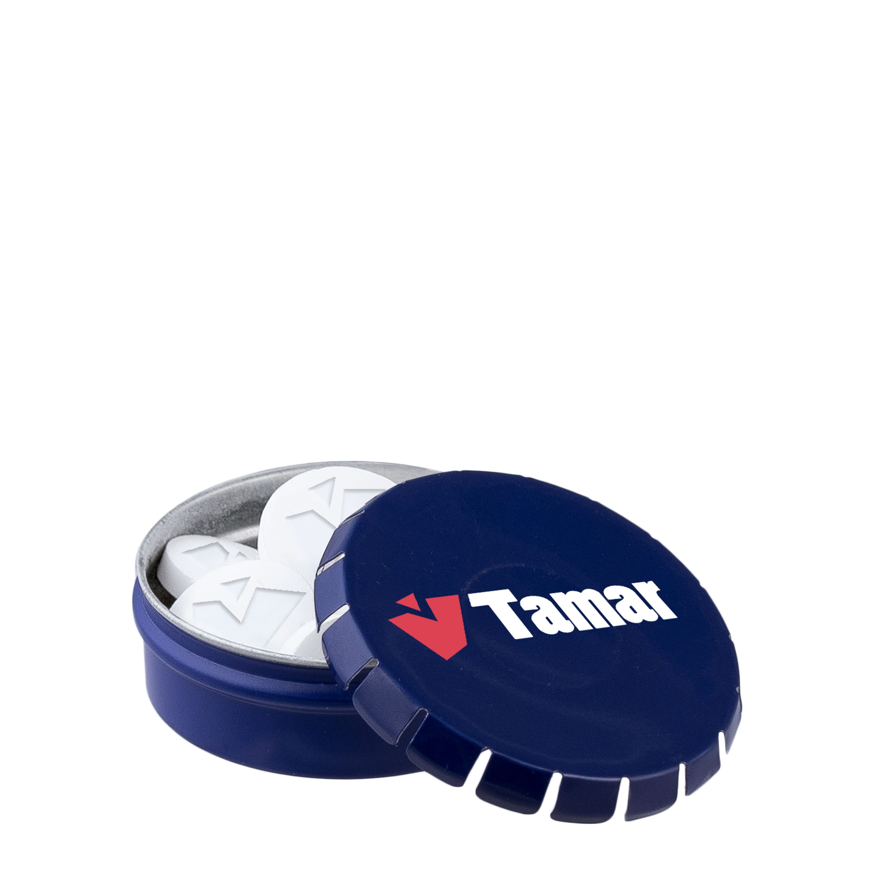 Mini Klick-Klack Dose mit Logo Pfefferminz