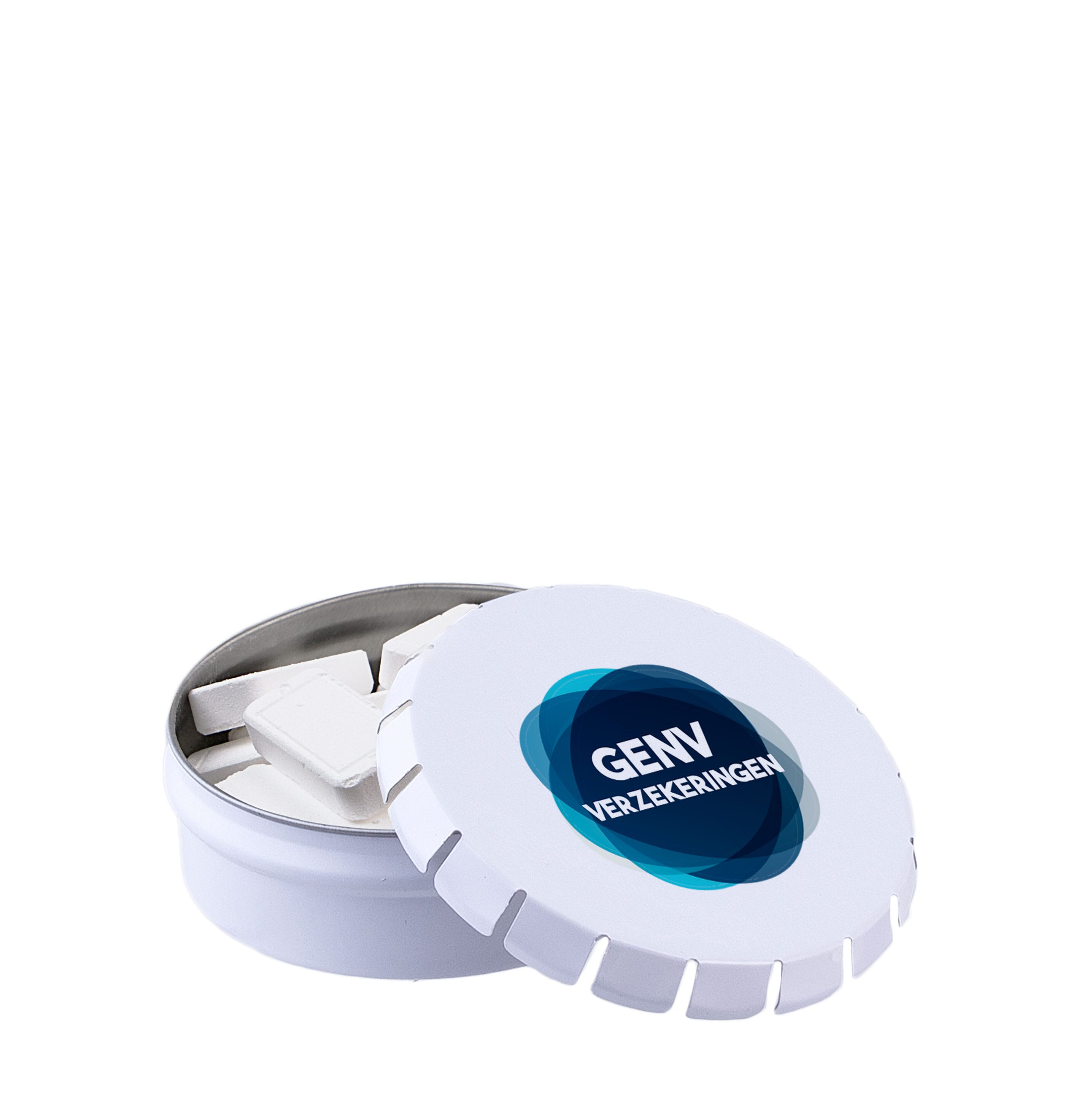Mini Klick-Klack Dose mit Pfefferminzform (Höhe 2 cm)