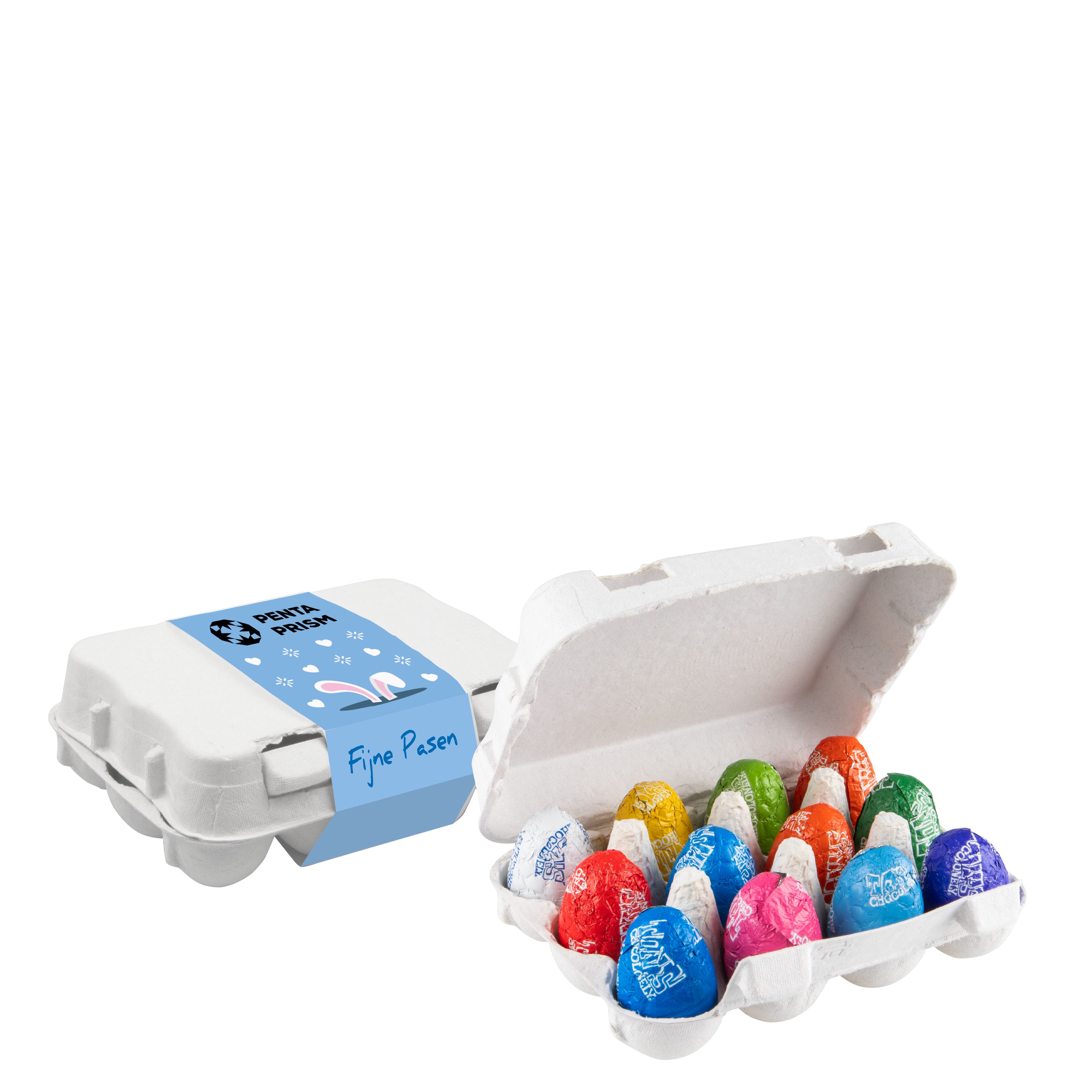 Eierkarton mit 12 Tony Chocolonely Ostereiern