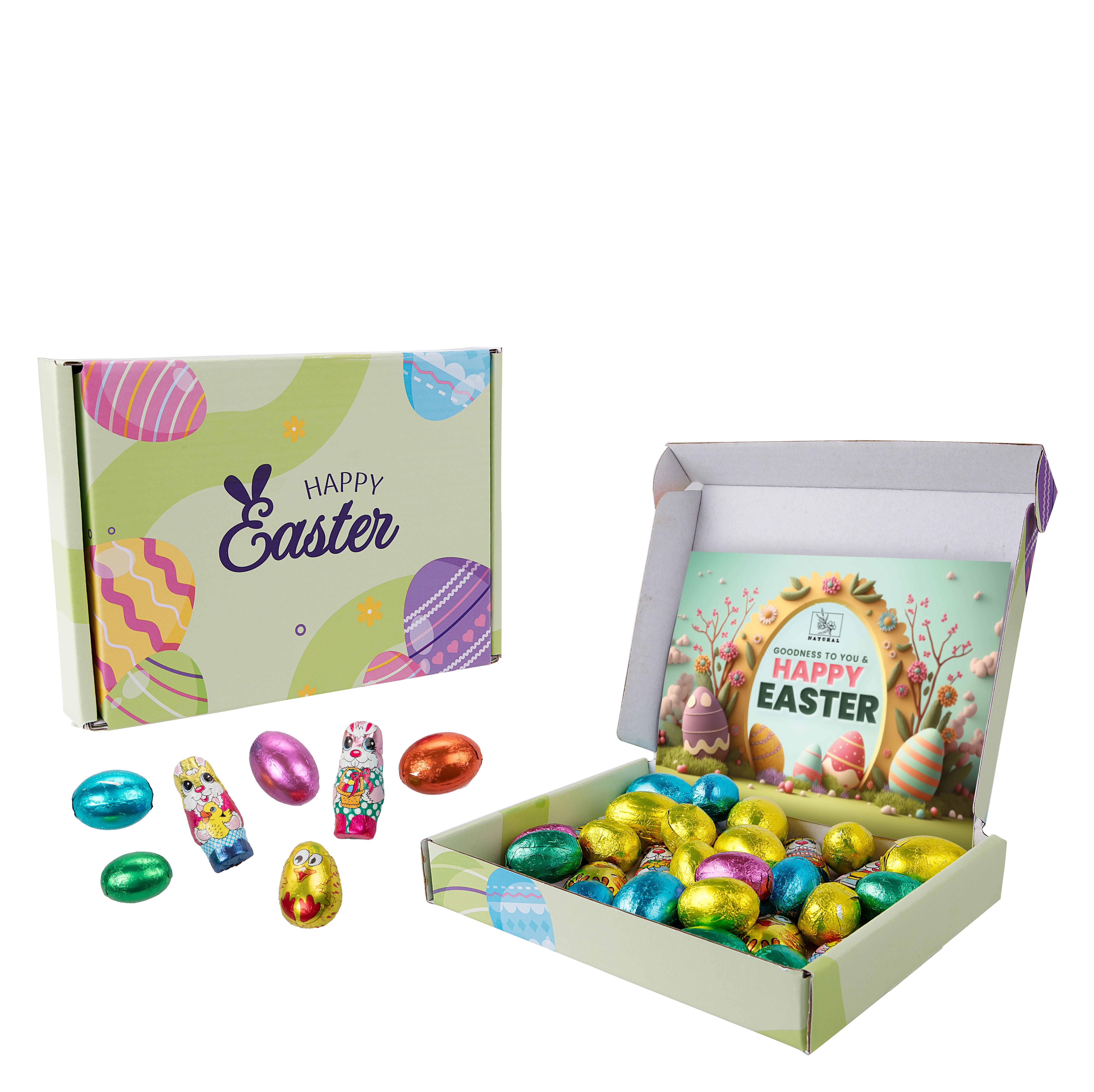 Oster-Briefkastgeschenkbox mit Robin mix
