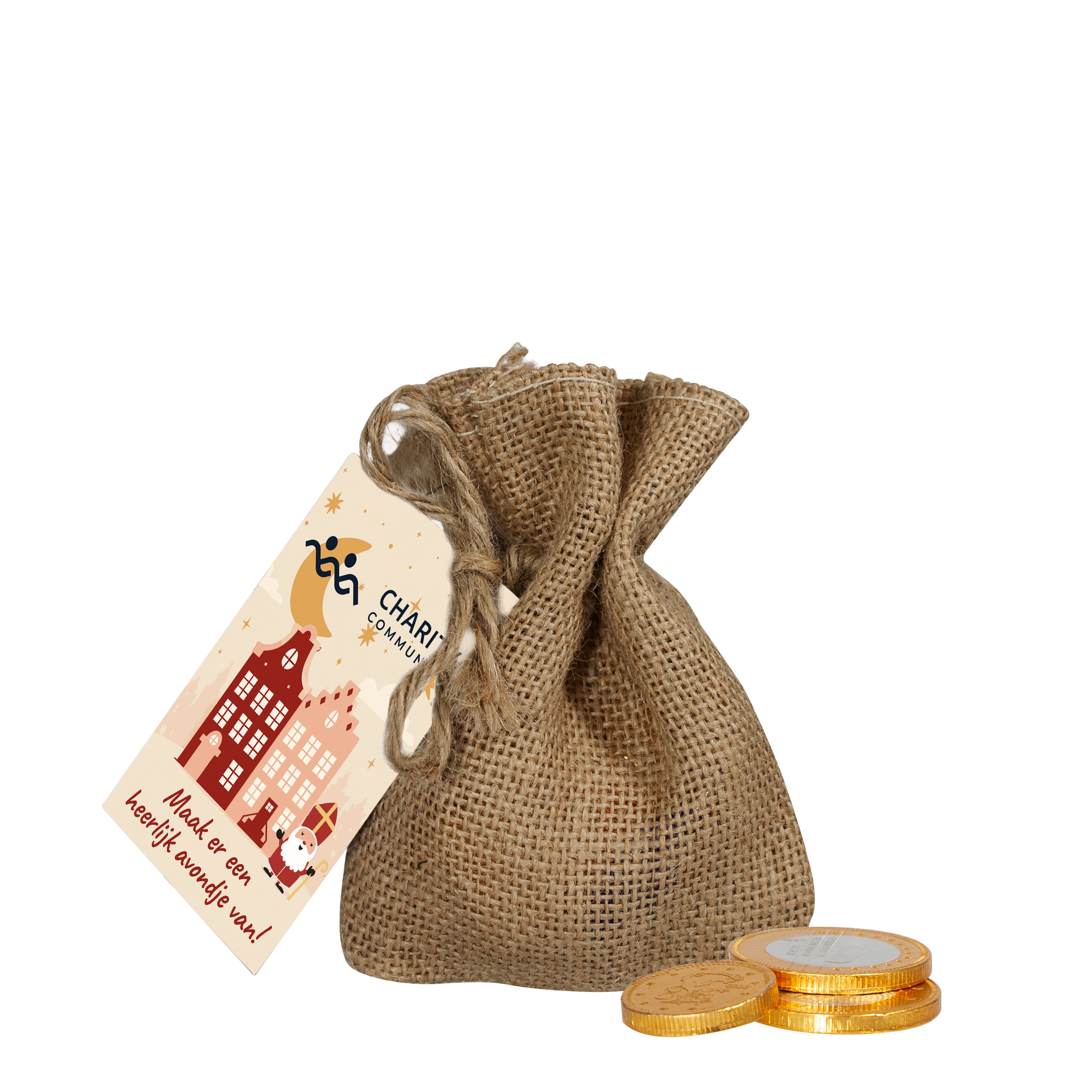 Jute Sack Schokolade-Münzen