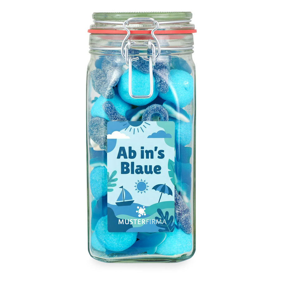 Bügelglas L blau