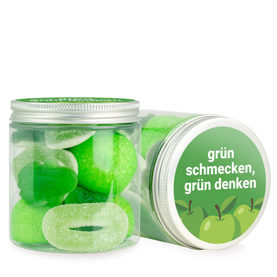 Naschdose S grüner Fruchtgummi Mix
