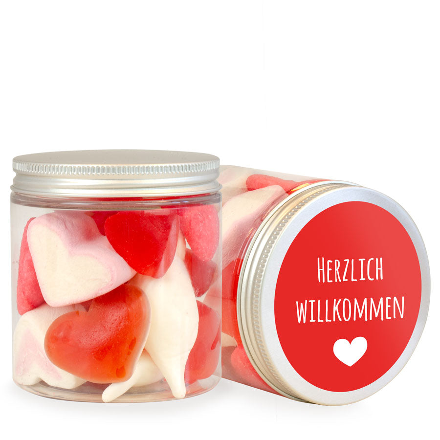 Naschdose S roter Fruchtgummi Mix