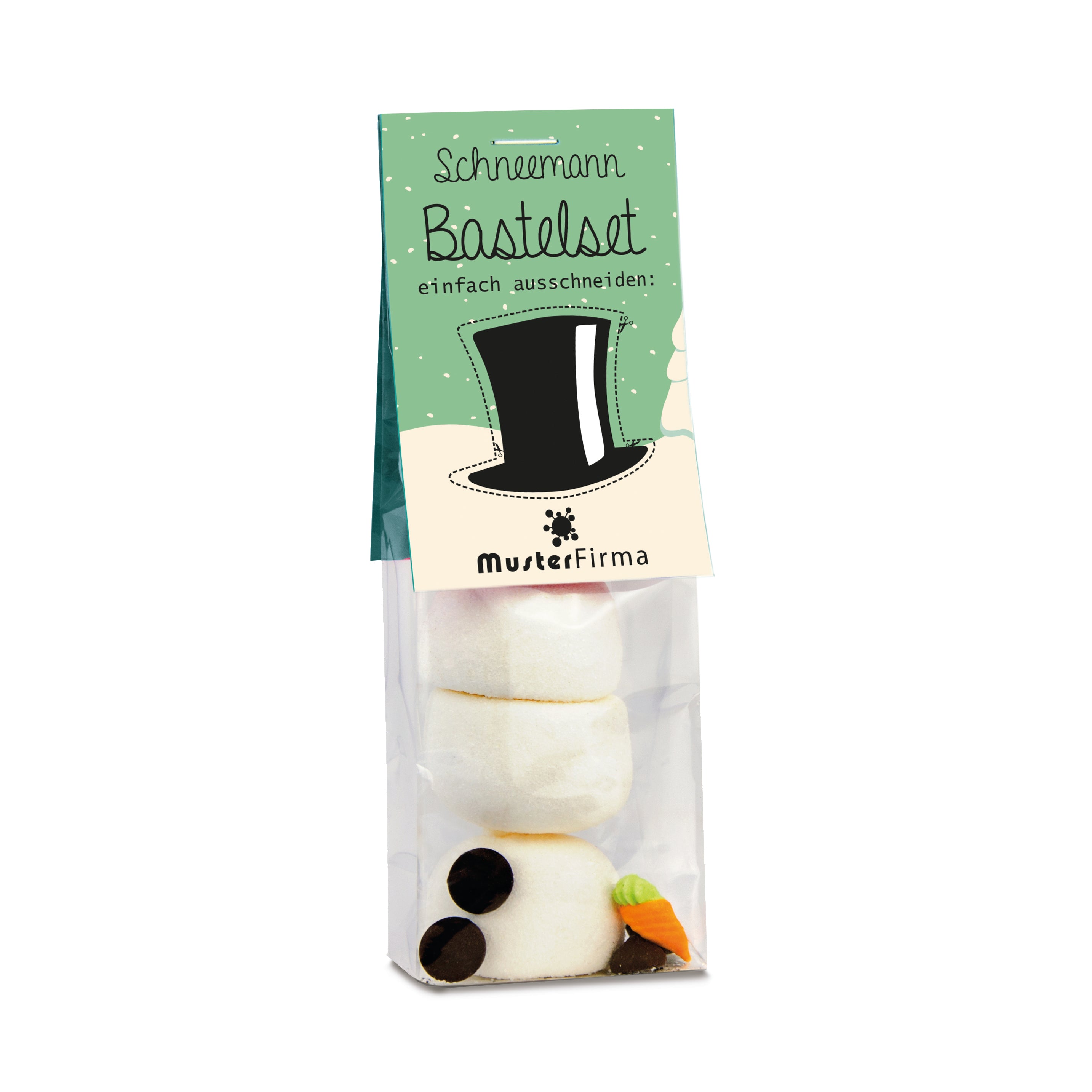 Naschbeutel Schneemann Bastelset