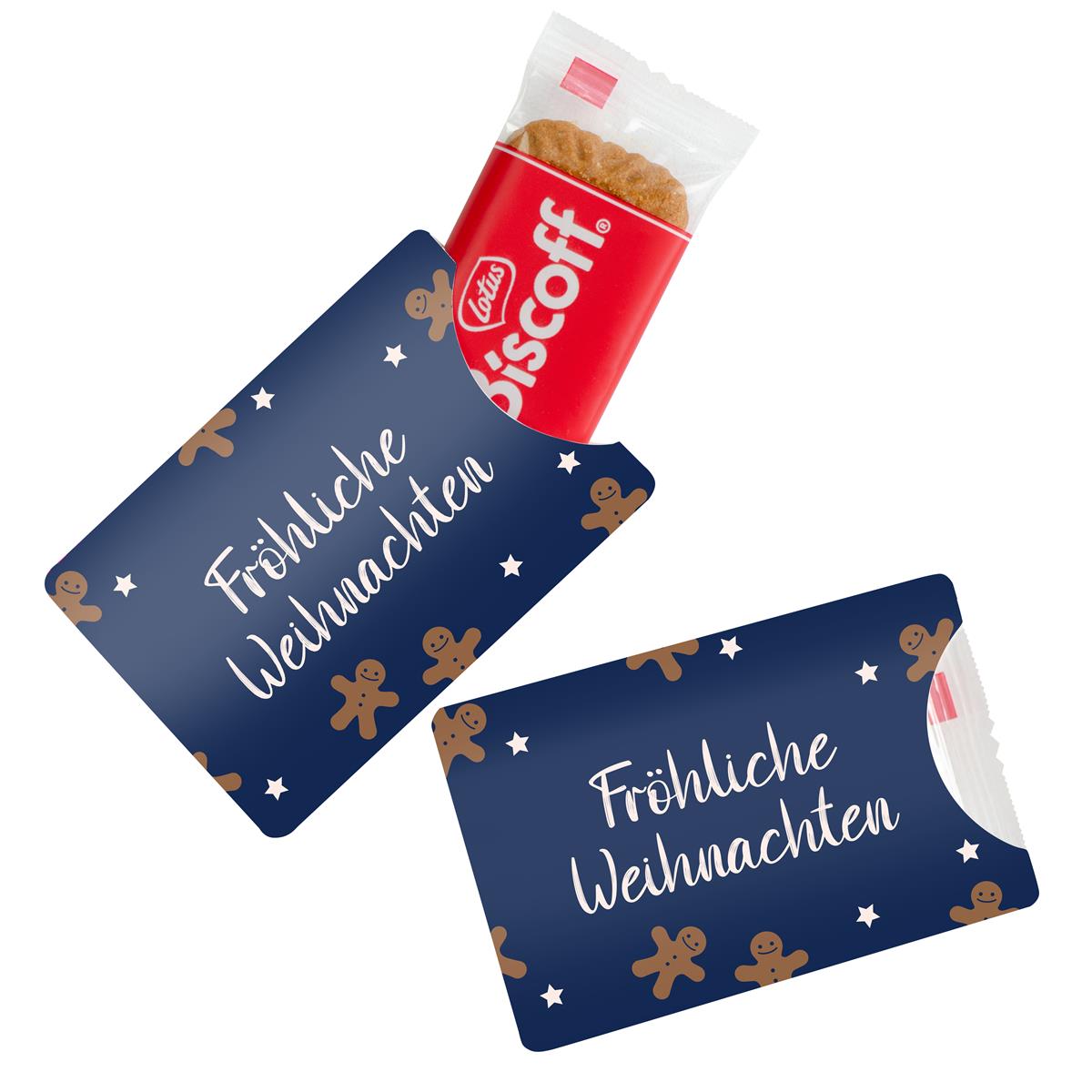 Lotuskekse im Werbeschuber